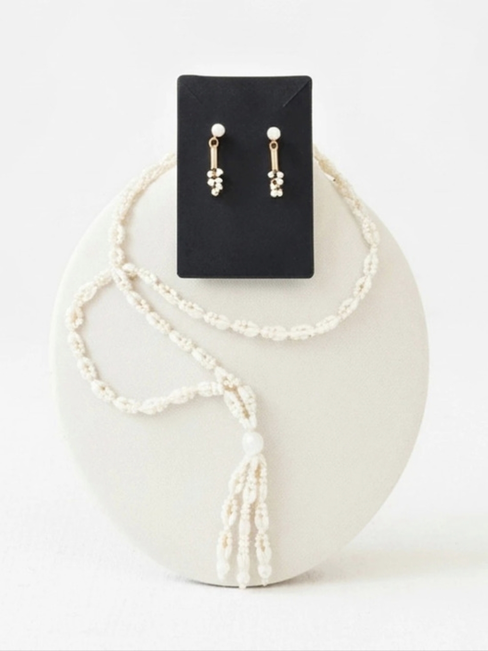 Set: Pearl-Look Necklace & Earrings Set